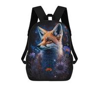 sinyumoney Magical Fox with Flowers-2 Mochila Escolar, Bolso Resistente Para Portátil, Ideal Para Acampar, Aventuras Al Aire Libre Y Viajes Diarios 17inch