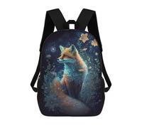 sinyumoney Magical Fox with Flowers Mochila Escolar De Moda, Mochila Para Material Escolar, Mochila Impermeable Informal Para Hombres/mujeres 17inch