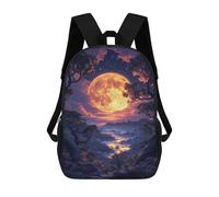 sinyumoney Magical Full Moon Landscape Mochilas Impresas En 3D Para Niños 17inch Mochilas De Moda Informales Para El Día A Día, Bolsas De Viaje, Mochilas Informales Para Exteriores Para Niños Y Niñas