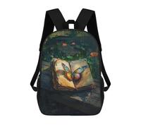 sinyumoney Magical Garden Book with Butterfly Mochila Escolar Impresa En 3D 17inch Mochilas De Moda Para Niños, Mochilas Escolares Para Niños De Primaria Y Secundaria