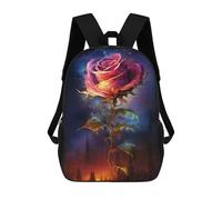 sinyumoney Magical Glowing Rose Mochila Escolar Infantil Impresa En 3D Para Niños, Mochila De Viaje De Alta Capacidad, Mochilas Para Libros De 17 Pulgadas Para Niños