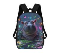 sinyumoney Magical Hippo Pond with Butterflies Mochila Escolar Grande Para Niños, Niñas, Adolescentes, Hombres Y Mujeres 17inch
