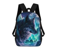 sinyumoney Magical Ice Wolf Artwork Mochila Escolar Resistente Al Agua Para Ordenador Portátil: Perfecta Para Viajes, Trabajo Y Uso Diario 17inch