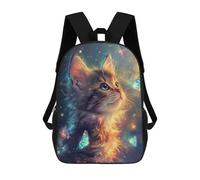 sinyumoney Magical Kitten with Butterflies Mochila Escolar Infantil Impresa En 3D Para Niños, Mochila De Viaje De Alta Capacidad, Mochilas Para Libros De 17 Pulgadas Para Niños