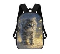 sinyumoney Magical Kitten with Glittering Butterflies Mochilas De 17 Pulgadas Para Niños, Mochilas Escolares Impresas En 3D Para Estudiantes De Primaria Y Secundaria, Para Niños Y Niñas.