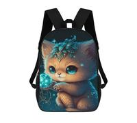 sinyumoney Magical Kitten with Glowing Orb Mochilas Escolares Para La Escuela Secundaria, Preparatoria, Universidad Y Viajes Para Niños/niñas/adolescentes 17inch
