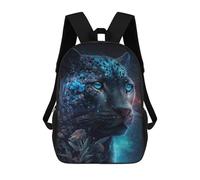sinyumoney Magical Leopard with Flowers Mochila Mochila Informal Para El Día A Día, Para La Escuela, El Trabajo Y Los Viajes Para Hombres, Mujeres Y Adolescentes 17inch