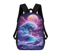 sinyumoney Magical Lighthouse Ocean Wave Mochila Escolar De Moda, Mochila Para Material Escolar, Mochila Impermeable Informal Para Hombres/mujeres 17inch