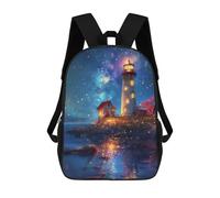 sinyumoney Magical Lighthouse Reflections Mochila Escolar Grande Para Niños Para El Campus, Actividades Al Aire Libre, Viajes Y Deportes 17inch