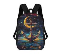 sinyumoney Magical Moonlit Anchor Painting Mochilas Infantiles Impresas En 3D De 17 Pulgadas. Mochila Escolar Informal Impresa En 3D Para Niños De Primaria Y Secundaria.