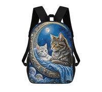 sinyumoney Magical Moonlit Cat Duo Mochila Escolar Infantil Impresa En 3D 17inch Mochilas De Moda Para Niños De Primaria Y Secundaria