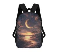 sinyumoney Magical Moonlit Pathway Mochila Escolar Infantil De 17 Pulgadas Con Estampado 3D De Películas De Anime Para Niños, Mochila De Viaje, Mochila Escolar Infantil