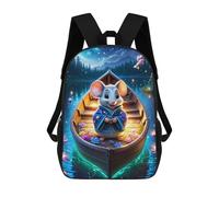 sinyumoney Magical Mouse in Moonlit Boat Mochila Escolar Infantil Impresa En 3D Para Niños, Mochilas De Viaje De Alta Capacidad, Bolsas Para Libros, Mochila Escolar Infantil 17inch