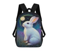 sinyumoney Magical Night Bunny 17inch Mochila Escolar Impresa En 3D Para Niños, Mochila Escolar Informal De Moda, Mochilas De Viaje Para Niños Y Estudiantes.