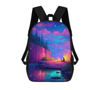 sinyumoney Magical Night Campfire Scene Mochila Escolar Infantil De 17 Pulgadas Con Estampado 3D, Mochila Moderna Para Niños, Mochilas De Viaje, Bolsas Para Libros, Mochila Escolar Infantil
