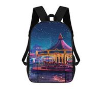 sinyumoney Magical Night Carousel Lights Mochila Escolar Infantil De 17 Pulgadas Con Estampado 3D De Películas De Anime Para Niños, Mochila De Viaje, Mochila Escolar Infantil