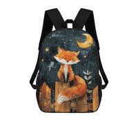 sinyumoney Magical Night Fox Illustration Mochila Escolar Para Ordenador Portátil Para La Escuela/trabajo/viajes: Perfecta Para Viajes, Trabajo Y Uso Diario 17inch
