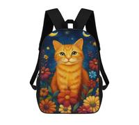 sinyumoney Magical Night Garden Cat -1 Mochila Escolar Impresa En 3D 17inch Mochila Escolar Infantil Mochilas De Viaje Mochila Informal De Moda Para Niños Y Estudiantes