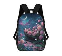 sinyumoney Magical Night Garden Scene Mochila Escolar Impresa En 3D 17inch Mochilas De Moda Para Niños, Mochilas Escolares Para Niños De Primaria Y Secundaria