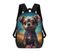 sinyumoney Magical Night Garden with Cute Dog Mochilas Escolares Impresas En 3D, Mochila Escolar Informal Para Niños, Mochila Escolar De Moda Para Estudiantes De Secundaria 17inch