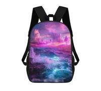 sinyumoney Magical Ocean Sunset Mochila Escolar Impresa En 3D 17inch Mochila Escolar Infantil Mochilas De Viaje Mochila Informal De Moda Para Niños Y Estudiantes