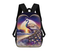 sinyumoney Magical Peacock Sunset Mochila Escolar Impresa En 3D Para Niños, Mochila Escolar Informal De Moda Para Viajes Para Niños Y Estudiantes 17inch