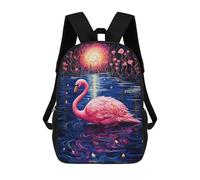 sinyumoney Magical Pink Flamingo Pond Mochila Escolar Infantil De 17 Pulgadas Con Estampado 3D, Mochila Moderna Para Niños, Mochilas De Viaje, Bolsas Para Libros, Mochila Escolar Infantil