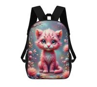 sinyumoney Magical Pink Kitten Fantasy Mochila Escolar Impresa En 3D 17inch Mochila Escolar Infantil Mochilas De Viaje Mochila Informal De Moda Para Niños Y Estudiantes