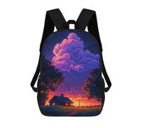 sinyumoney Magical Sunset Cottage Scene Mochila Escolar Grande Para Niños Para El Campus, Actividades Al Aire Libre, Viajes Y Deportes 17inch