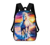 sinyumoney Magical Sunset Horse Art Print Mochila Escolar Infantil Impresa En 3D 17inch Mochilas De Moda Para Niños De Primaria Y Secundaria