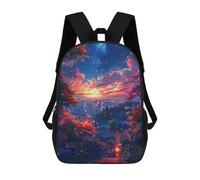 sinyumoney Magical Sunset in The Cityscape Mochila Escolar Infantil De 17 Pulgadas Con Estampado 3D De Películas De Anime Para Niños, Mochila De Viaje, Mochila Escolar Infantil