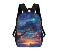 sinyumoney Magical Swing Night Sky Mochila Escolar De 17 Pulgadas Para Adolescentes, Con Estampado 3D, Ajustable Y Con Bolsillos, Ideal Para Niños, Niñas Y Estudiantes.