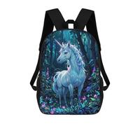 sinyumoney Magical Unicorn in Forest Mochila Infantil Escolar Para Niños Con Estampado 3D De Dibujos Animados, Mochila Escolar Para Estudiantes, Mochila Para Portátil Para Niños Y Niñas 17inch