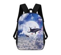 sinyumoney Magical Whales In The Sky Mochila Escolar Para Niños Mochila Escolar Impresa En 3D Mochila Escolar De Moda Para Niños De Primaria Y Secundaria 17inch