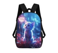 sinyumoney Magical White Cat Mochila Para Niños, Adolescentes Y Estudiantes, Mochilas Para Niñas, Mochilas Para Niños Pequeños, Primaria Y Secundaria 17inch