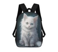 sinyumoney Magical White Cat Portrait Mochilas Infantiles Impresas En 3D, Mochilas De Moda Informales, Mochilas De Viaje Bonitas, Mochilas Informales Para Exteriores Para Niños Y Niñas 17inch