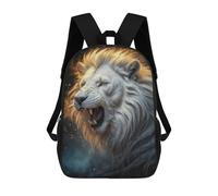 sinyumoney Magical White Lion Mochila Escolar Para Niños, Mochila Escolar De Gran Capacidad Para Niños, Mochila Escolar 3D, Regalos Para Niños 17inch