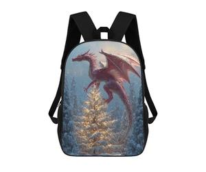 sinyumoney Magical Winter Dragon Scene Mochila Escolar De Moda, Mochila Para Material Escolar, Mochila Impermeable Informal Para Hombres/mujeres 17inch