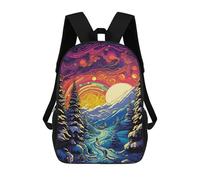 sinyumoney Magical Winter Sunset Pathway Mochilas Escolares Para La Escuela Secundaria, Preparatoria, Universidad Y Viajes Para Niños/niñas/adolescentes 17inch