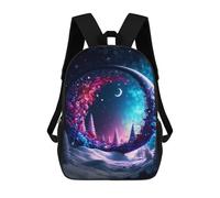 sinyumoney Magical Winter Wonderland Scene Mochila Escolar Grande Para Niños Para El Campus, Actividades Al Aire Libre, Viajes Y Deportes 17inch