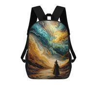 sinyumoney Magical Wizard Journey Mochila Escolar Grande Para Niños Para El Campus, Actividades Al Aire Libre, Viajes Y Deportes 17inch