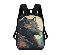 sinyumoney Magical Wolf Art Print -2 Mochila Escolar Infantil De 17 Pulgadas Con Estampado 3D, Mochila Moderna Para Niños, Mochilas De Viaje, Bolsas Para Libros, Mochila Escolar Infantil