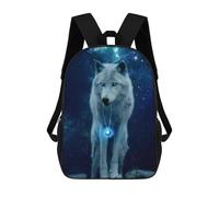 sinyumoney Magical Wolf Necklace Artwork Mochila Escolar Para Niños Mochila Escolar Impresa En 3D Mochila Escolar De Moda Para Niños De Primaria Y Secundaria 17inch