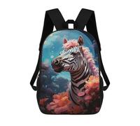 sinyumoney Magical Zebra in Fantasy Forest Mochilas Infantiles Mochila Escolar Impresa En 3D Para Niños Mochilas De Viaje Bolsas Para Libros Para Niños 17inch Mochila Escolar