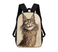 sinyumoney Maine Coon Caricature Mochilas Infantiles Mochila Escolar Mochila Impresa En 3D Para Niños Mochilas De Viaje Bolsas Para Libros Mochila Escolar Para Niños 17inch