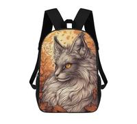 sinyumoney Maine Coon Cat Autumn Portrait Mochila Escolar Infantil De 17 Pulgadas, Mochila Escolar Impresa En 3D Para Niños De Primaria Y Secundaria