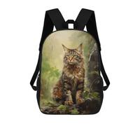 sinyumoney Maine Coon Cat in Forest Mochila Escolar Infantil Impresa En 3D Para Niños, Mochila De Viaje De Alta Capacidad, Mochilas Para Libros De 17 Pulgadas Para Niños