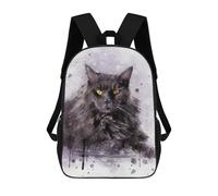 sinyumoney Maine Coon Cat Watercolor Mochila Escolar Impresa En 3D 17inch Mochilas De Moda Para Niños, Mochilas Escolares Para Niños De Primaria Y Secundaria