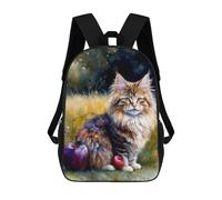 sinyumoney Maine Coon Cat with Apples Mochilas Infantiles Mochila Escolar Impresa En 3D Para Niños Mochilas De Viaje Bolsas Para Libros Para Niños 17inch Mochila Escolar