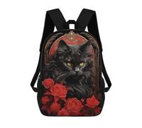 sinyumoney Maine Coon Cat with Flower Mochilas Infantiles Mochila Escolar Impresa En 3D Para Niños Mochilas De Viaje Bolsas Para Libros Para Niños 17inch Mochila Escolar